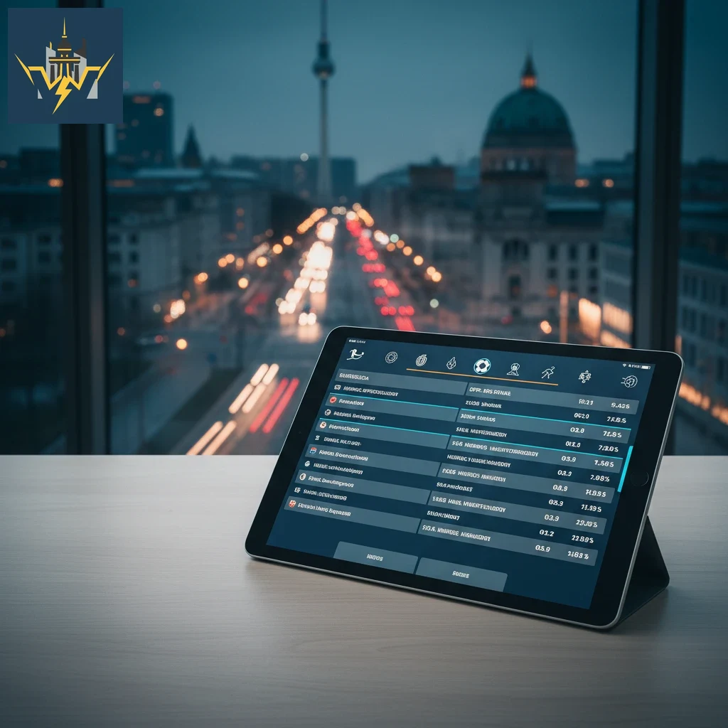 Übersicht über Fußball-Wettmärkte auf einem Tablet-Bildschirm